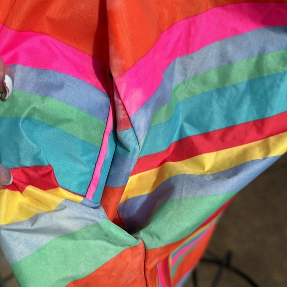 Vintage Aquasheen Aqua Sheen Striped Raincoat Rain Coat XS To Die For USA Made - Picture 10 of 11